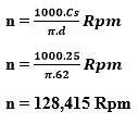 Rumus Kecepatan Putaran Mesin Bubut (Revolution Per Menit – Rpm)